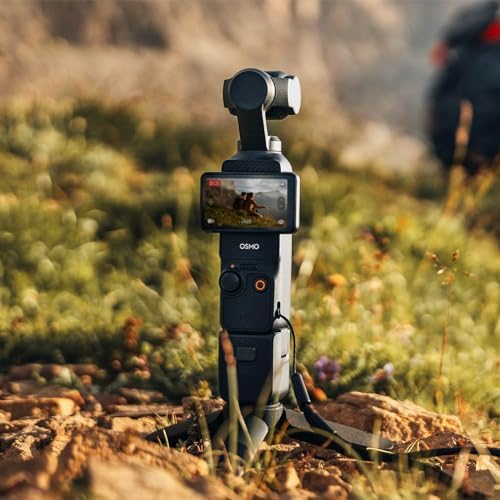 Lightweight stationary recording camera stabilizer folded back for hand held use