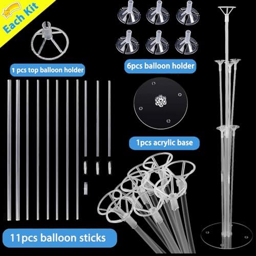 Tabletop balloon centerpiece display using stand kit