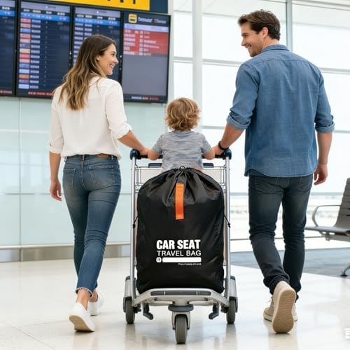Durable water-resistant car seat travel cover for flights