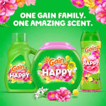 Side view of the 24 Ounce Gain Happy scent booster container highlighting the easy-pour cap.