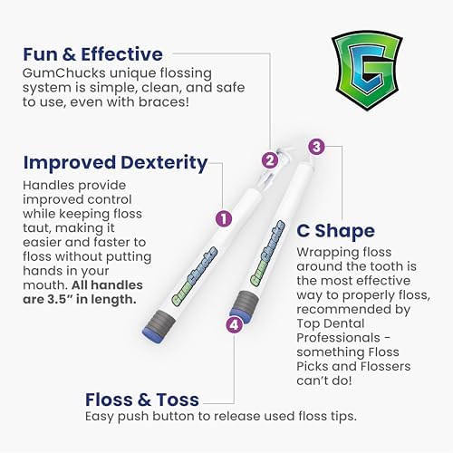 GumChucks disposable flosser tips for braces and orthodontic care