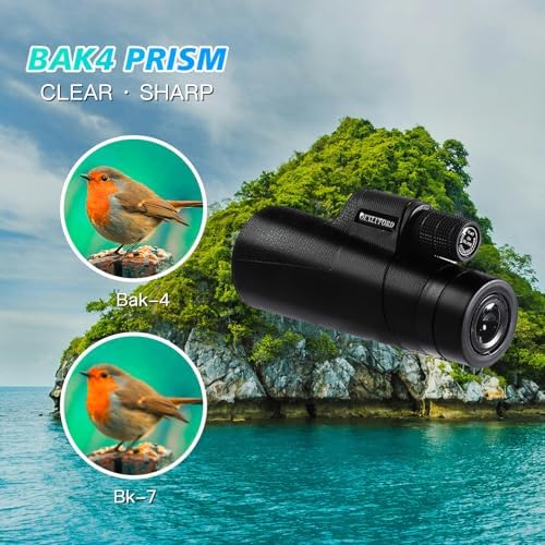 OEXLUFORD 80X100 compact monocular being held in one hand demonstrating portable design.