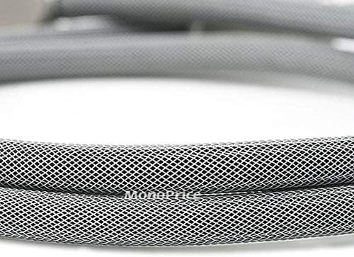 Monoprice audio cable showing heavy duty silver mesh jacket