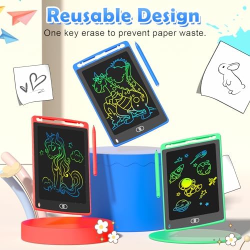 Close up of colorful pressure sensitive lines on TQU doodle tablet