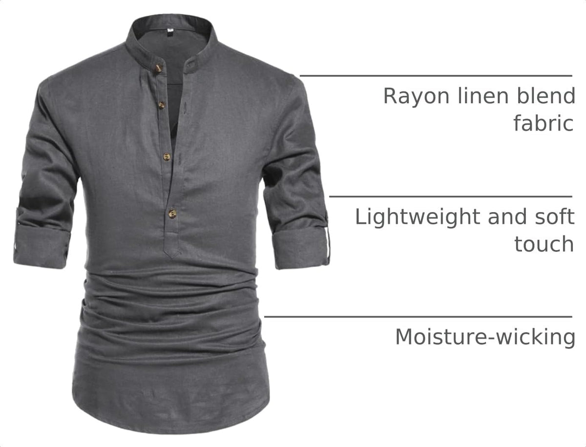 NITAGUT summer beach shirt roll up sleeves