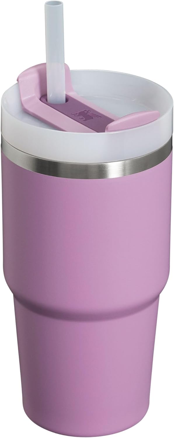 Stanley imported vacuum insulated cup with three position lid and reusable straw