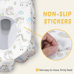 Mimorou individually wrapped portable toilet seat liners stored easily inside a diaper bag