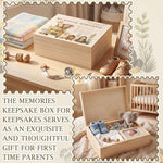 Beeveer wooden newborn memory box on nursery shelf