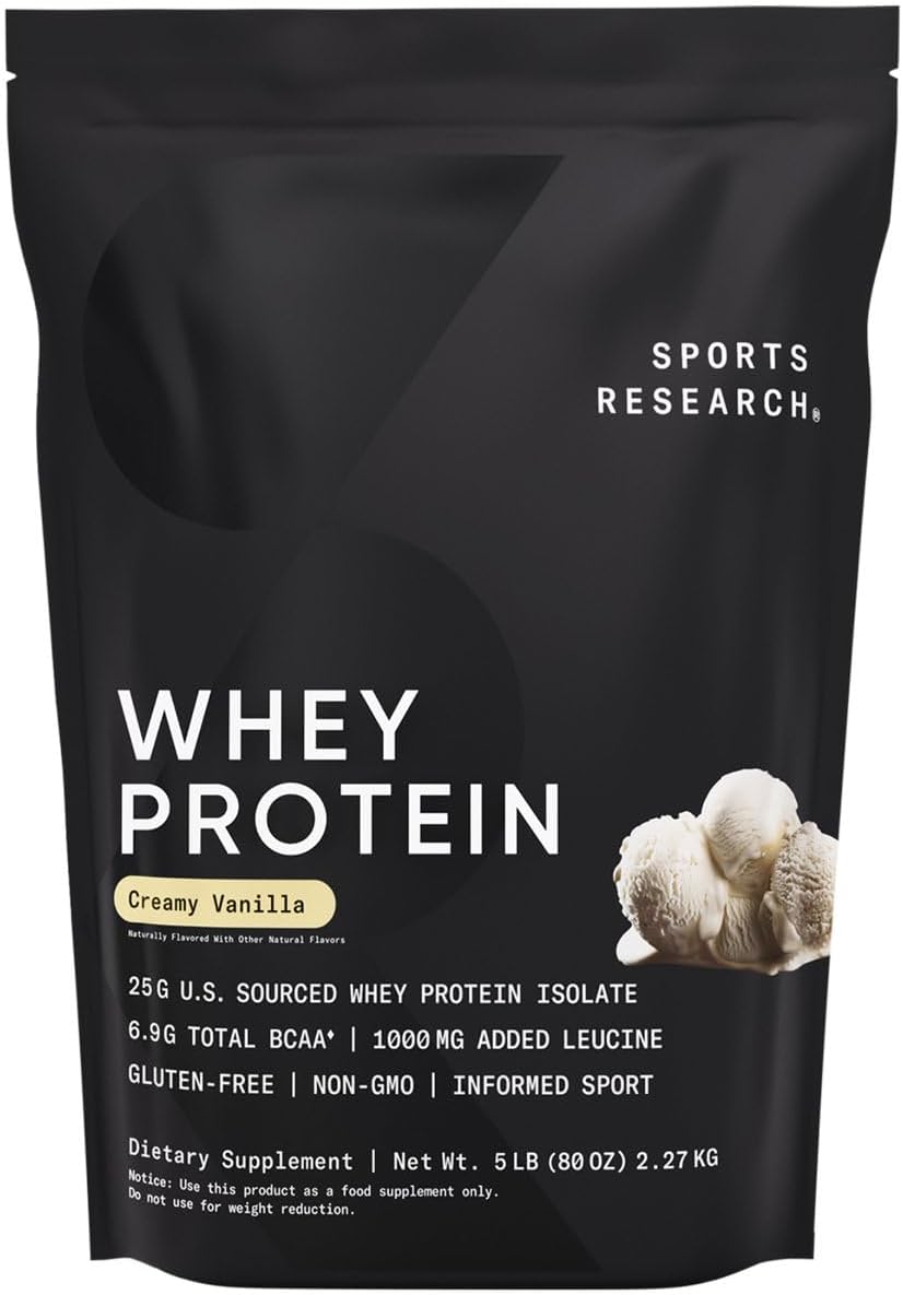 Sports Research Whey Protein Isolate - Sports Nutrition Protein Powder 25g per Serving - 2.27lb Bag Whey Protein - Dutch Chocolate Bulk Protein Powder, 25 Servings - Image 14