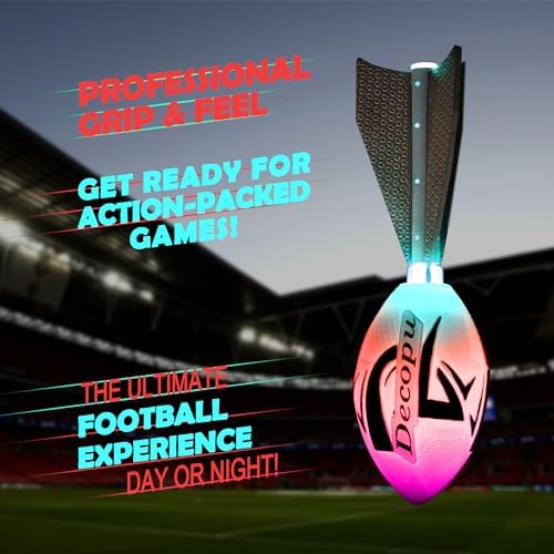 KASTUMBGA night game glowing football cycling through seven vibrant RGB light effects upon impact