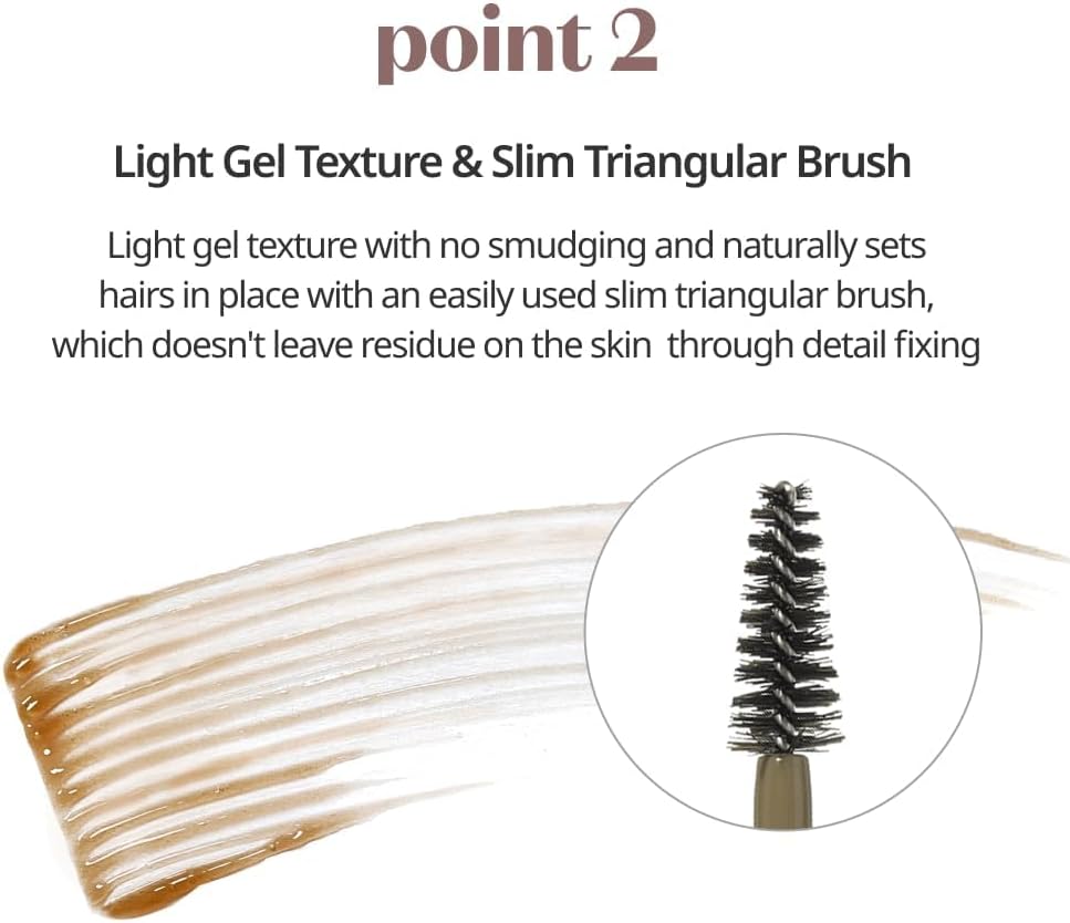 Model demonstrating how to apply the K-beauty natural brow setter with the precision brush.