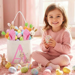 Spacious interior view of the OXYEFEI bunny ears storage bucket filled with various colorful children toys.