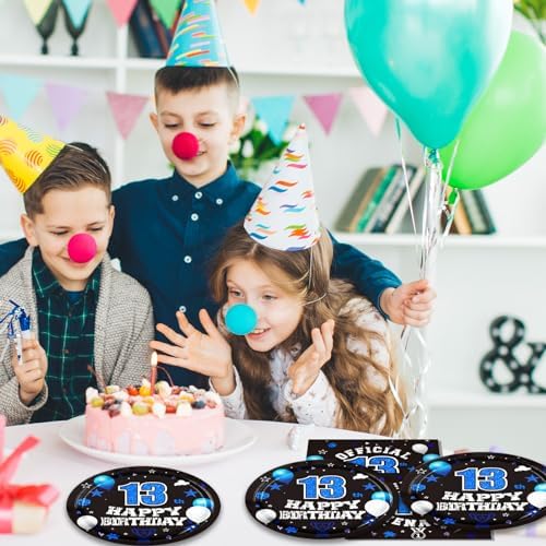 DURYGEN official teenager birthday party supply kit serving twenty guests showing complete assortment of plates and napkins