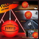Funvip basketball glowing in the dark during night play