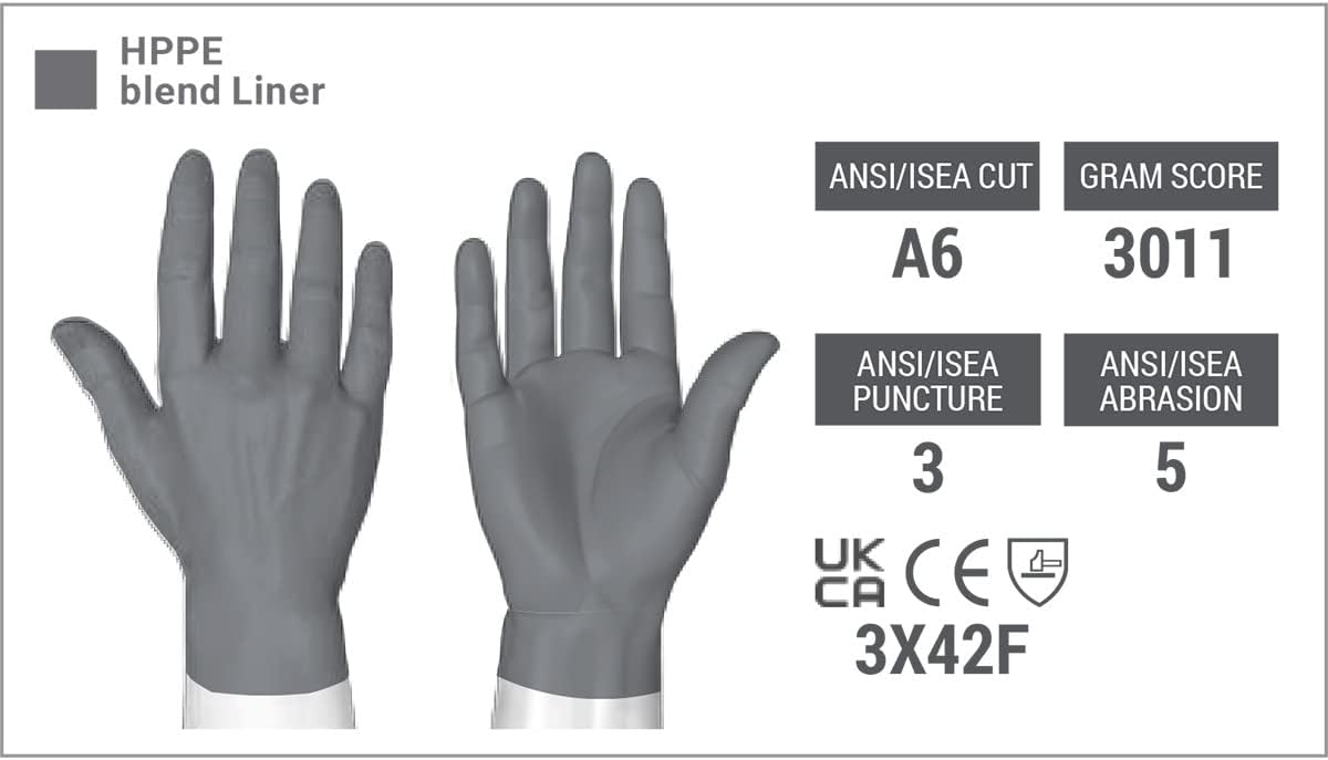 HexArmor Chrome SLT 4072 safety gloves HPPE blend liner view