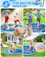 Extra large sixty eight inch family backyard water fountain toy connected to a garden hose