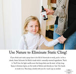Hypoallergenic vanilla scented anti static mist for children hairbrush.