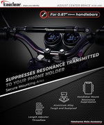 Kaedear motorcycle multi bar extended to maximum length illustrating the threadless sleek telescoping design.