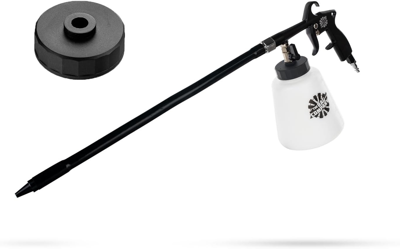 The Rag Company Ultra Air Engine Blaster front view showing black metal body and reservoir bottle
