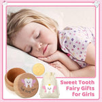 Gold foil tooth fairy reward coin in protective case