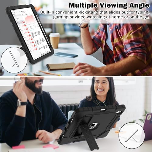 ZoneFoker protective tablet case in horizontal viewing orientation supported securely by the integrated kickstand.