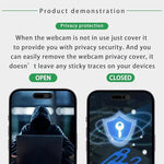 Two pack black matte webcam privacy shield stickers for smartphone security