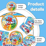 Soft and absorbent paper napkins with Number Blocks design