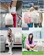 Back view of LOVEVOOK airline approved luggage showing padded shoulder straps and trolley sleeve.