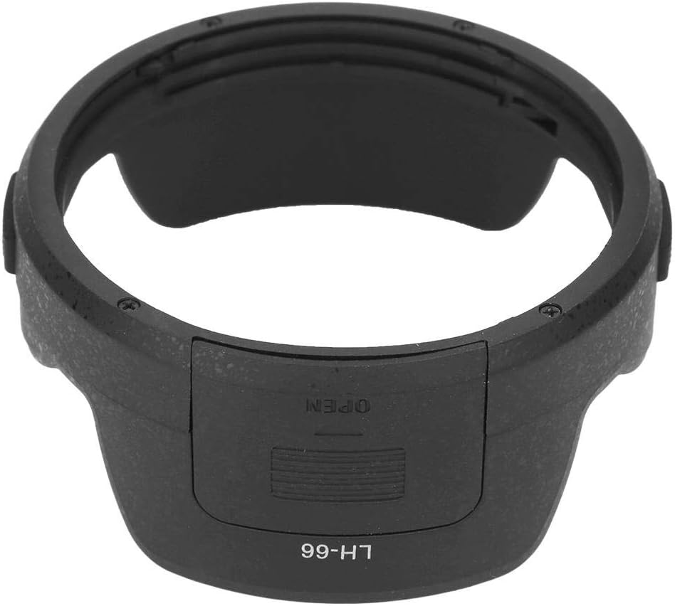 Black plastic lens hood interior matte finish detail