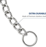 WePet heavy duty choke collar laid flat illustrating the extra small length sizing.