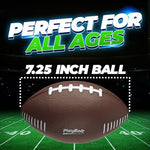 PlayBolt mini foam football side view highlighting its perfect toddler size scale