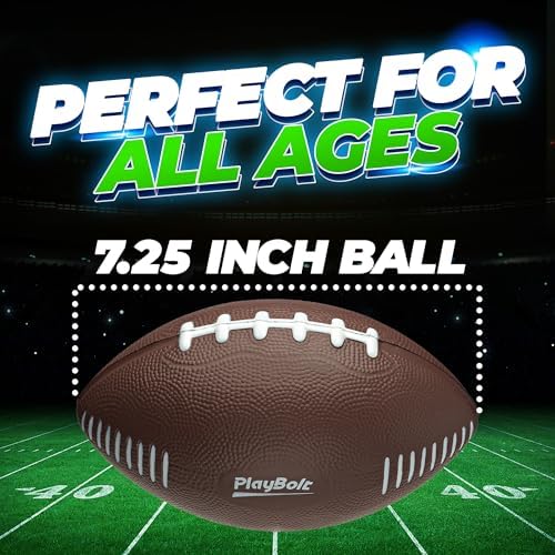 PlayBolt mini foam football side view highlighting its perfect toddler size scale