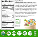 Orgain plant based protein powder scoop and powder texture