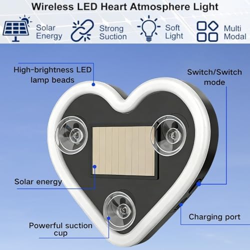 Adhesive mounting process for solar heart car light