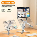 Moallia heavy duty laptop stand showing the ventilation cutout and silicone grips