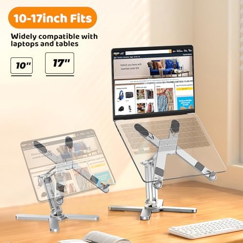 Moallia heavy duty laptop stand showing the ventilation cutout and silicone grips