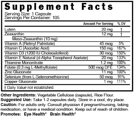 Authentic Nature's Fusions eye health supplement bottle