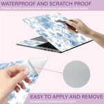Three piece laptop protector set including lid skin and two touchpad side stickers