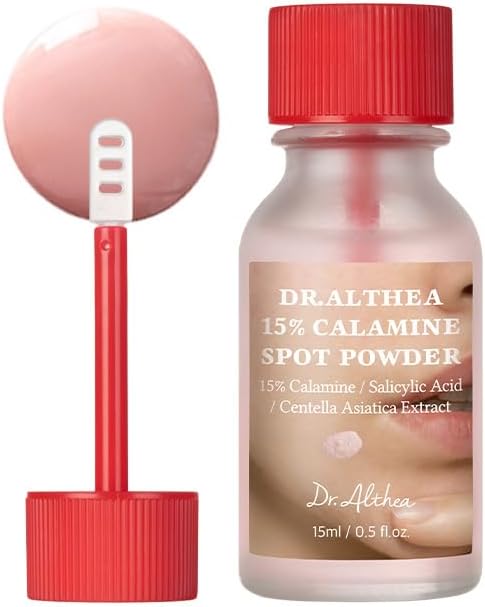 Dr Althea 15 percent Calamine Spot Powder front view bottle for overnight acne treatment