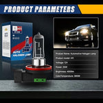 Okoenieo 3800K warm white replacement headlight bulbs illustrating the clear glare-free glass tip