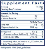 Allergy Research Group GLA Borage Oil capsules side view packaging