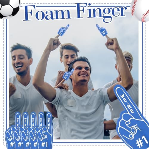 Complete twelve piece package of Seevor sports themed mini foam hands