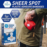 Hypoallergenic round face bandages with non-stick pad for sensitive skin.
