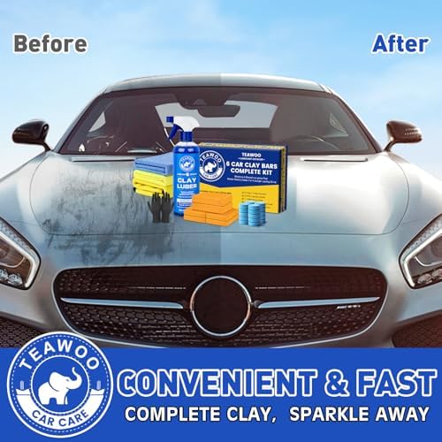 Full auto decontamination kit overview featuring six clay bars and twenty lubricant tablets