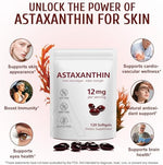 Vortexonix premium natural astaxanthin supplement showing non-GMO and gluten-free labels