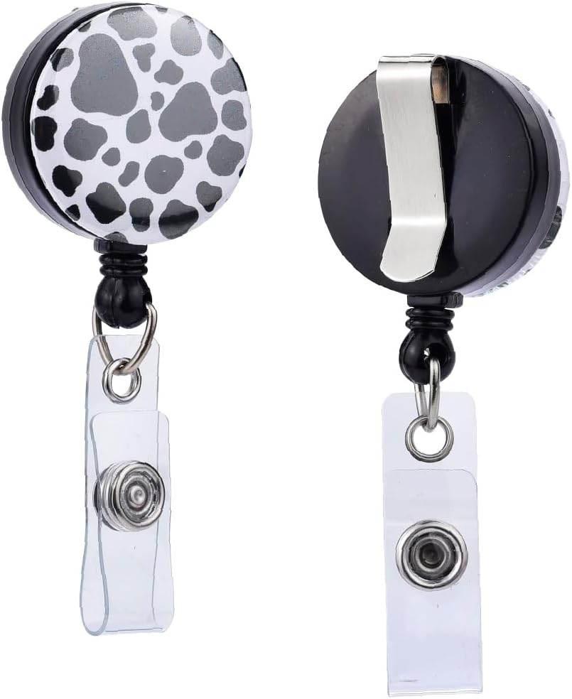 Will Well 2 Pack Retractable Keychain - Metal Badge Reel - Square - Black - Image 7