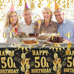Labeol black and gold milestone birthday party decoration supplies