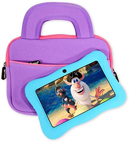Contixo shockproof water resistant tablet carrying case showing the front accessory storage zipper pocket
