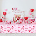 Waterproof heart theme party table cover for wedding anniversary