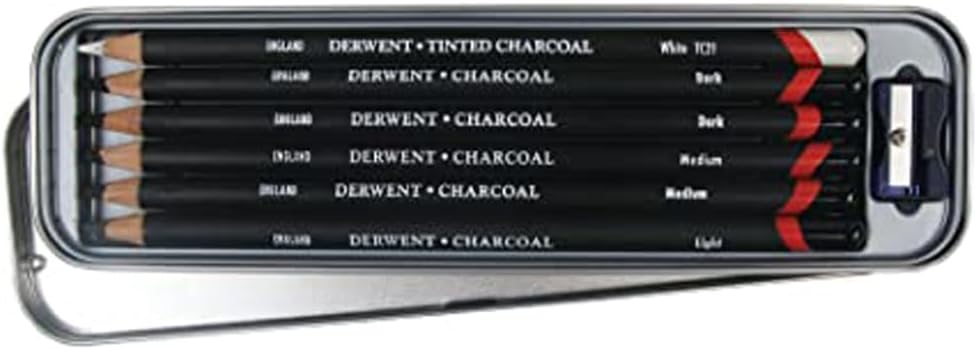 Derwent charcoal pencils close up barrel detail